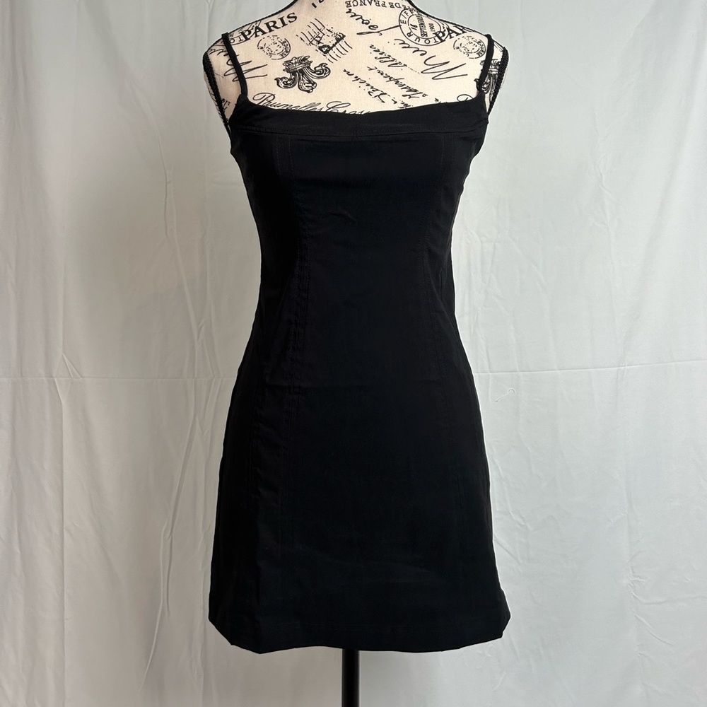 NWOT  BDG (Urban Outfitters) Strap Mini Stretchy Black Dress. Size S.